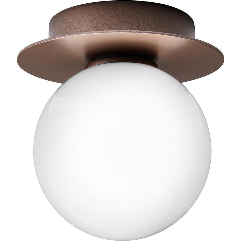LIILA 1 LILLE VÆGLAMPE IP44 MØRK BRONZE/OPAL