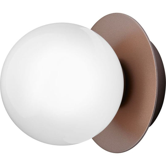 LIILA 1 LILLE VÆGLAMPE IP44 MØRK BRONZE/OPAL