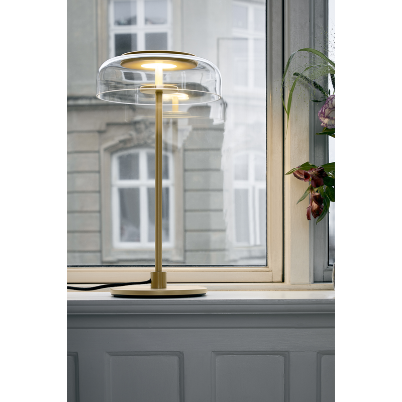 BLOSSI BORDLAMPE NORDIC GULD/KLAR LED DÆMP