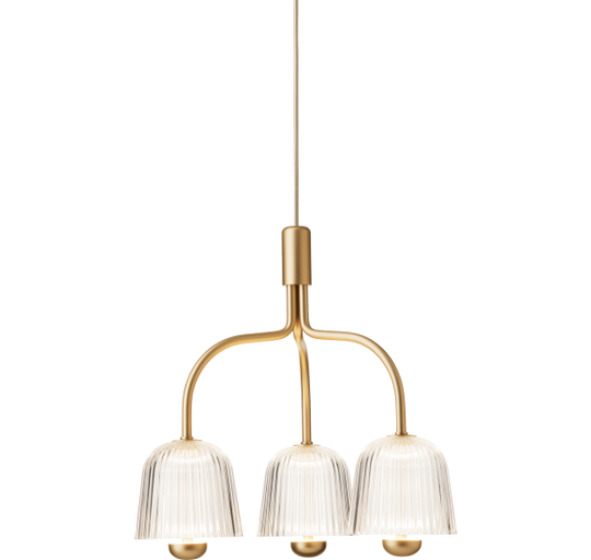 ASTEEA 3 PENDEL SATIN MESSING/OPAL