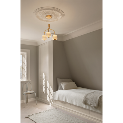 ASTEEA 3 PENDEL SATIN MESSING/OPAL