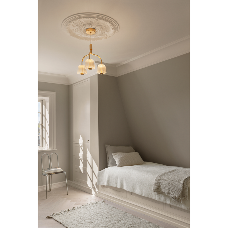 ASTEEA 3 PENDEL SATIN MESSING/OPAL