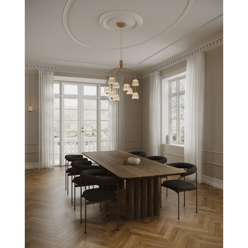 ASTEEA 9 PENDEL SATIN MESSING/OPAL