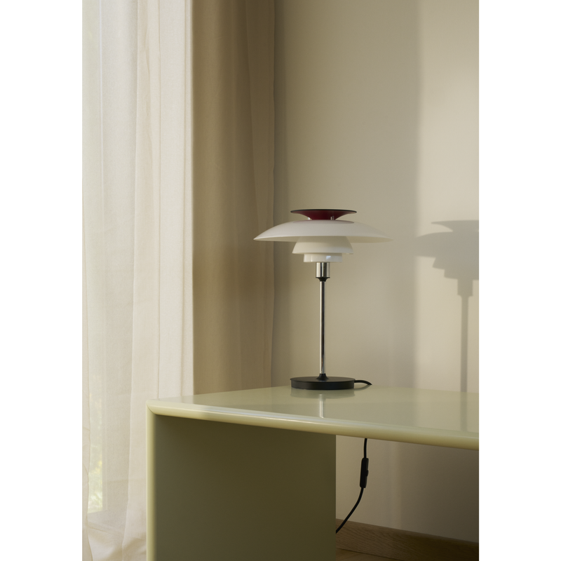 PH 80 Bordlampe – Opal/Højglans Forkromet – Poul Henningsen – Louis Poulsen