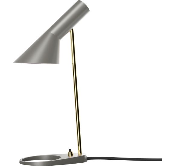 Louis Poulsen AJ Mini Bordlampe – Messing/Varm Grå | Klassisk design i kompakt format