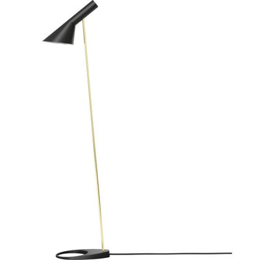 Louis Poulsen AJ Gulvlampe – Messing/Sort | Ikonisk dansk design af Arne Jacobsen