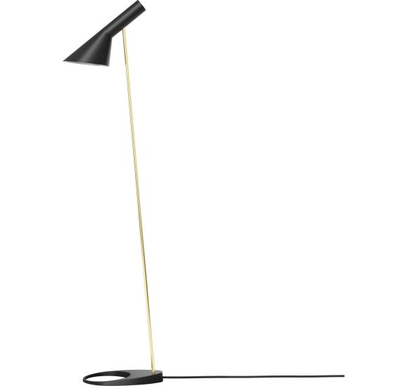 Louis Poulsen AJ Gulvlampe – Messing/Sort | Ikonisk dansk design af Arne Jacobsen
