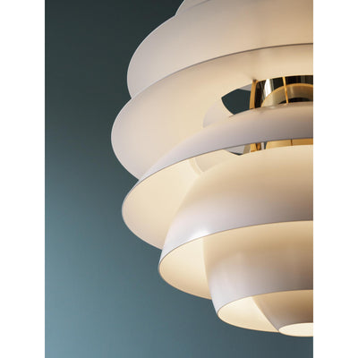 Louis Poulsen PH Snowball Soft Hvid/Messing Metalliseret Pendel | Tidssvarende Ikonisk Design