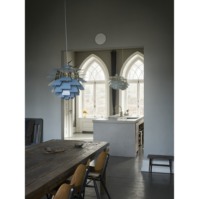 PH Kogle Pendel Ø480 – Dusty Blue / Messing Metalliseret – Poul Henningsen – Louis Poulsen