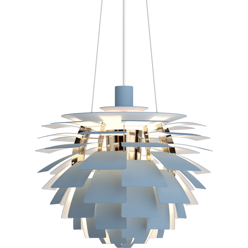 PH Kogle Pendel Ø480 – Dusty Blue / Messing Metalliseret – Poul Henningsen – Louis Poulsen