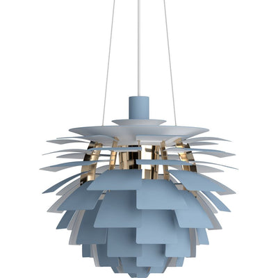 PH Kogle Pendel Ø480 – Dusty Blue / Messing Metalliseret – Poul Henningsen – Louis Poulsen
