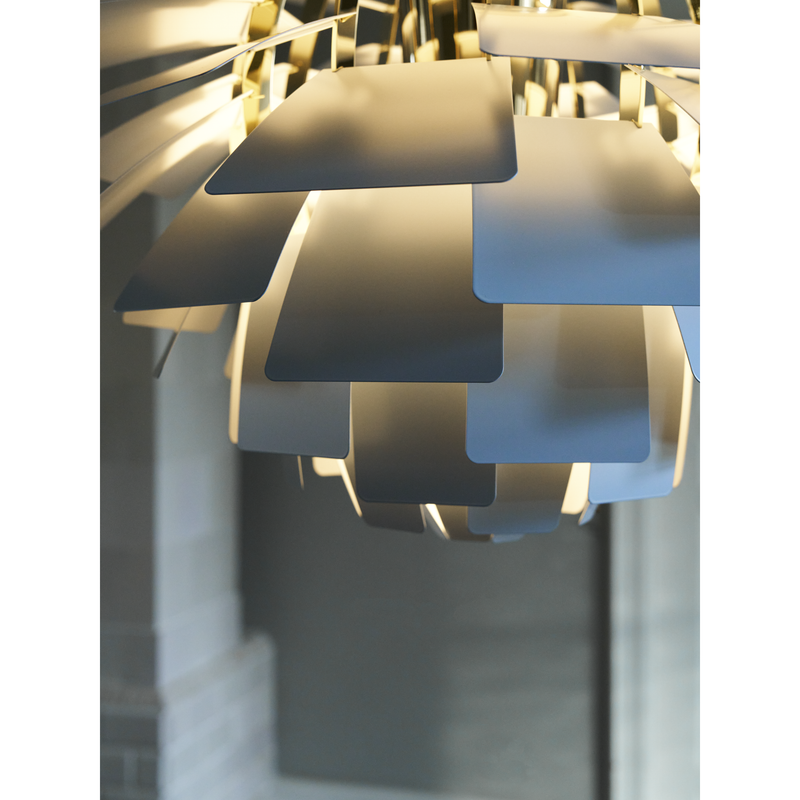 PH Kogle Pendel Ø480 – Dusty Blue / Messing Metalliseret – Poul Henningsen – Louis Poulsen