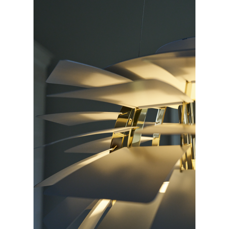 PH Kogle Pendel Ø480 – Dusty Green / Messing Metalliseret – Poul Henningsen – Louis Poulsen
