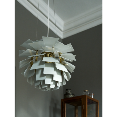 PH Kogle Pendel Ø480 – Dusty Green / Messing Metalliseret – Poul Henningsen – Louis Poulsen