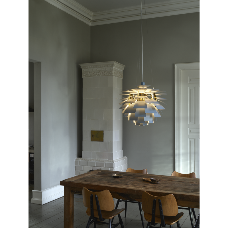 PH Kogle Pendel Ø600 – Dusty Blue / Messing Metalliseret – Poul Henningsen – Louis Poulsen