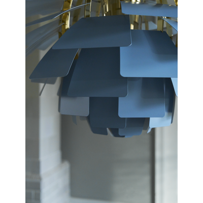 PH Kogle Pendel Ø600 – Dusty Blue / Messing Metalliseret – Poul Henningsen – Louis Poulsen