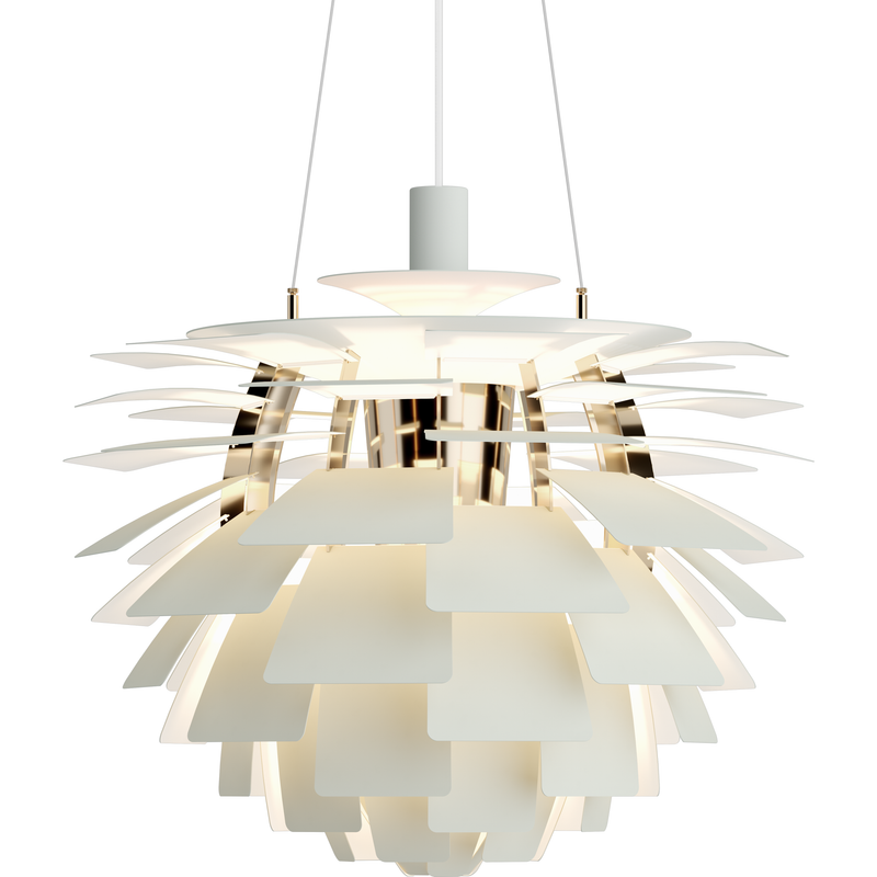 PH Kogle Pendel Ø600 – Dusty Green / Messing Metalliseret – Poul Henningsen – Louis Poulsen