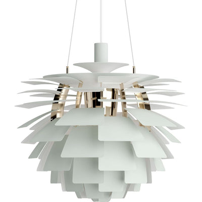 PH Kogle Pendel Ø600 – Dusty Green / Messing Metalliseret – Poul Henningsen – Louis Poulsen