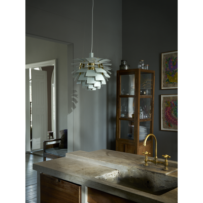 PH Kogle Pendel Ø600 – Dusty Green / Messing Metalliseret – Poul Henningsen – Louis Poulsen