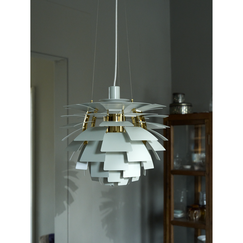 PH Kogle Pendel Ø600 – Dusty Green / Messing Metalliseret – Poul Henningsen – Louis Poulsen