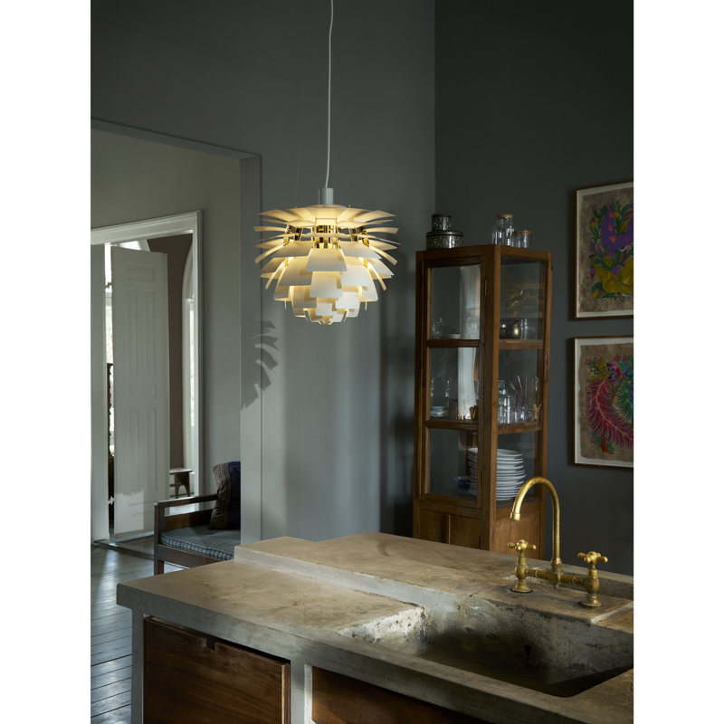 PH Kogle Pendel Ø600 – Dusty Green / Messing Metalliseret – Poul Henningsen – Louis Poulsen