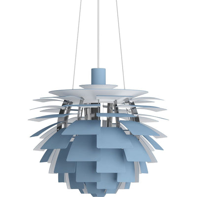 PH Kogle Pendel Ø480 – Dusty Blue / Højglans Forkromet – Poul Henningsen – Louis Poulsen