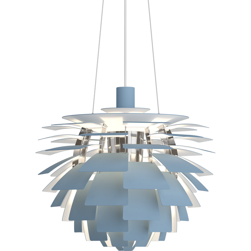 PH Kogle Pendel Ø480 – Dusty Blue / Højglans Forkromet – Poul Henningsen – Louis Poulsen