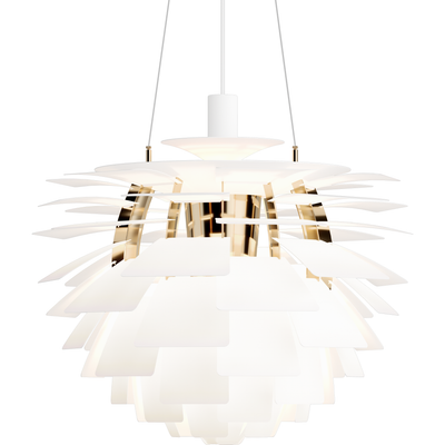 PH Kogle Pendel Ø600 – Soft Hvid / Messing Metalliseret – Poul Henningsen – Louis Poulsen