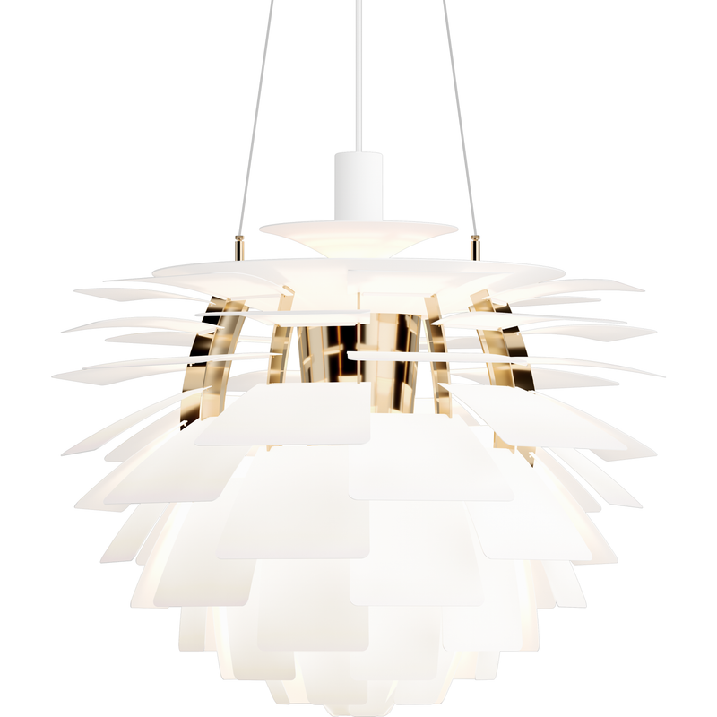 PH Kogle Pendel Ø600 – Soft Hvid / Messing Metalliseret – Poul Henningsen – Louis Poulsen