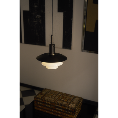 PH 3/3 PENDEL BRUNERET MESSING OG OPALGLAS