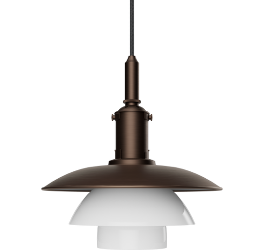 PH 3/3 PENDEL BRUNERET MESSING OG OPALGLAS