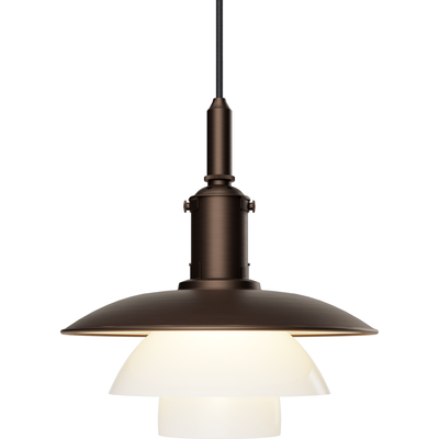 PH 3/3 PENDEL BRUNERET MESSING OG OPALGLAS