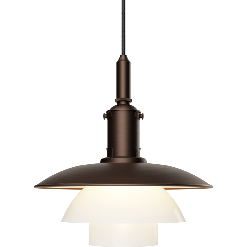 PH 3/3 PENDEL BRUNERET MESSING OG OPALGLAS