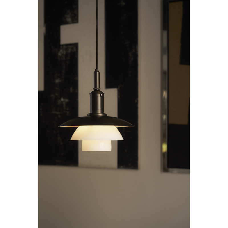 PH 3/3 PENDEL BRUNERET MESSING OG OPALGLAS