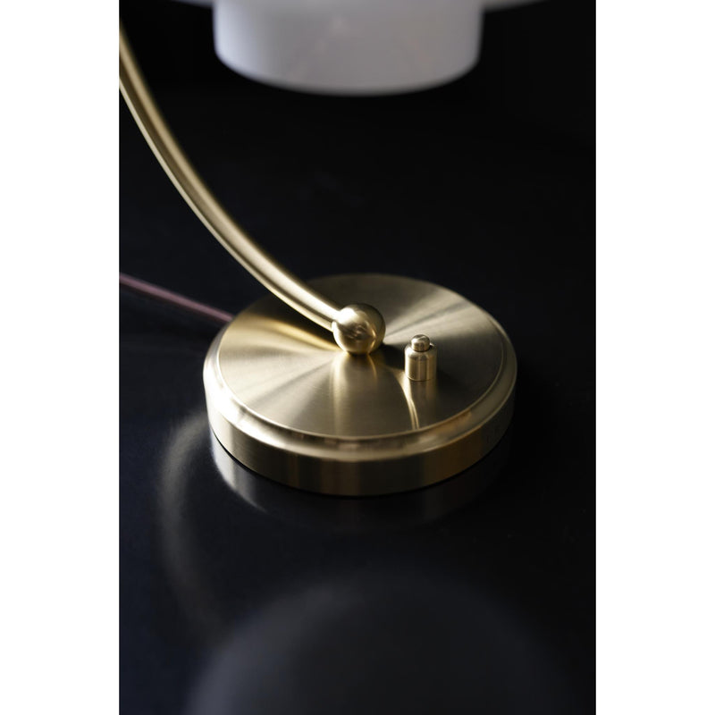 LOUIS POULSEN PH 2/2 LUNA MESSING/BLANKT OPALT GLAS BORDLAMPE