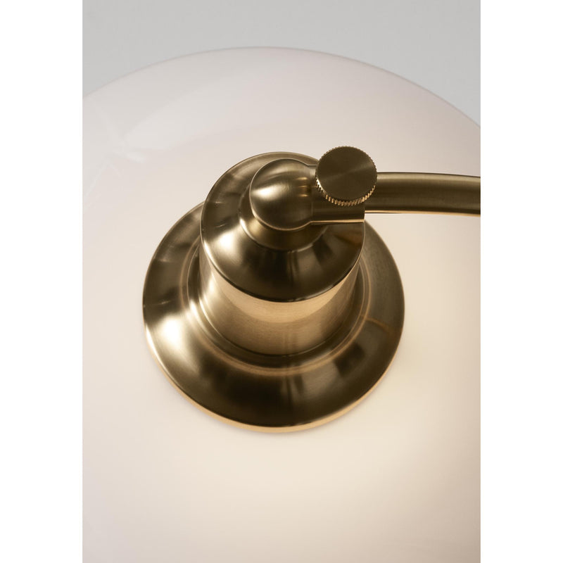LOUIS POULSEN PH 2/2 LUNA MESSING/BLANKT OPALT GLAS BORDLAMPE