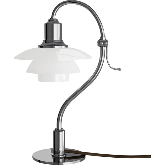 PH 2/2 Question Mark Chrome Bordlampe Chrome Plated/Glossy Opal Glass - LOUIS POULSEN