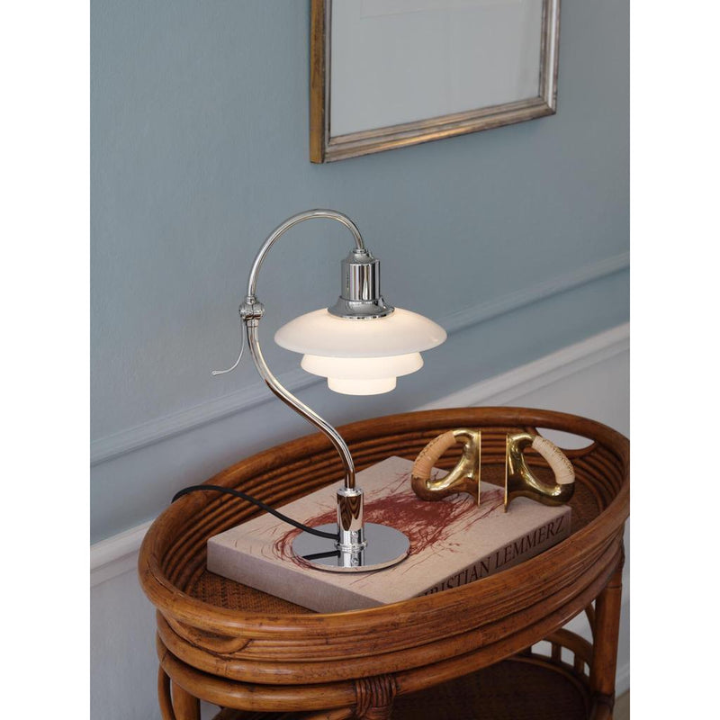 PH 2/2 Question Mark Chrome Bordlampe Chrome Plated/Glossy Opal Glass - LOUIS POULSEN