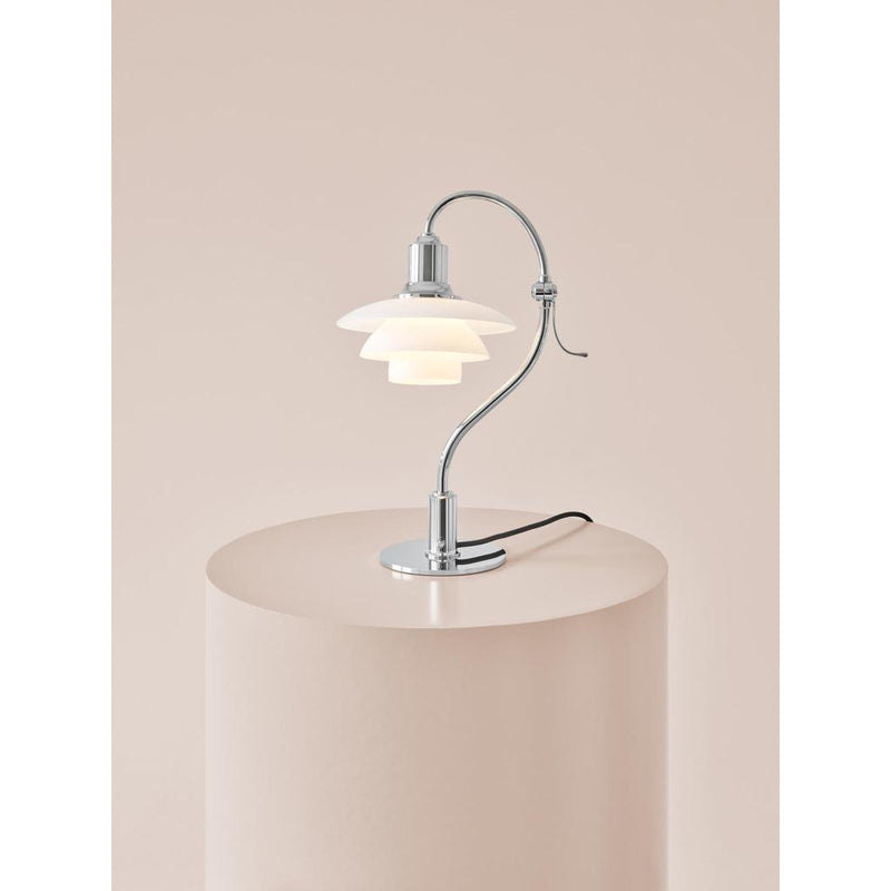 PH 2/2 Question Mark Chrome Bordlampe Chrome Plated/Glossy Opal Glass - LOUIS POULSEN