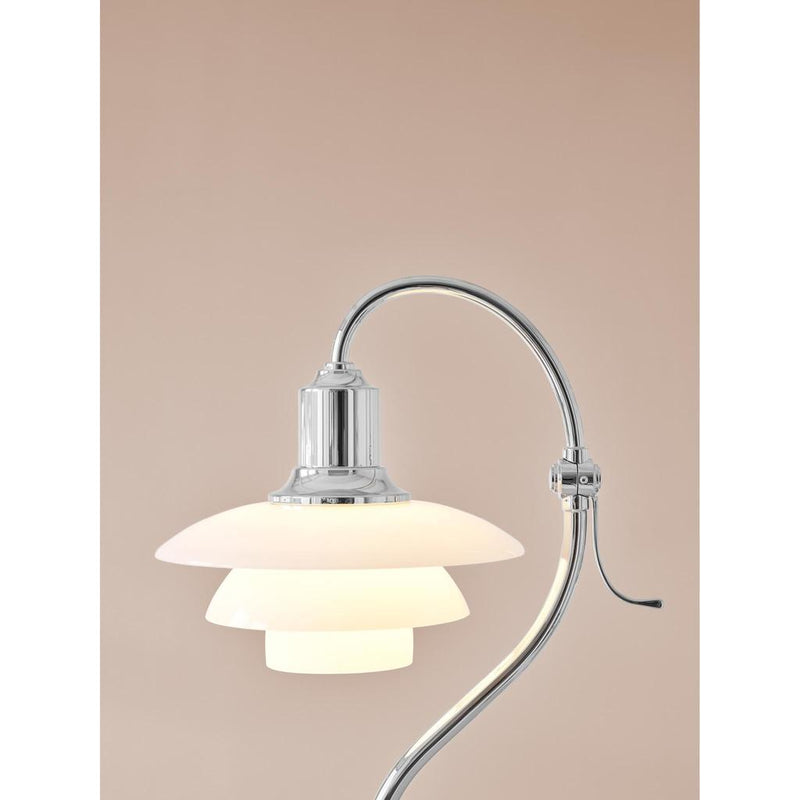 PH 2/2 Question Mark Chrome Bordlampe Chrome Plated/Glossy Opal Glass - LOUIS POULSEN