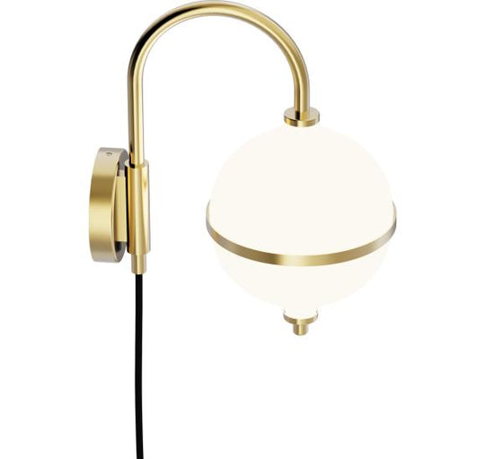 ETERNAL MOONLIGHT VÆGLAMPE Ø15 MED SORT STOFLEDNING