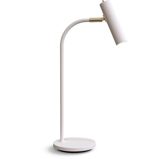 Slender - Bordlampe - Hvid Struktur & Messing med justerbar arm