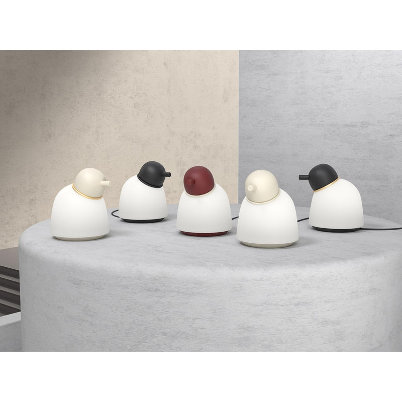 BIRD BORDLAMPE SORT/MESSING OPAL - Belid