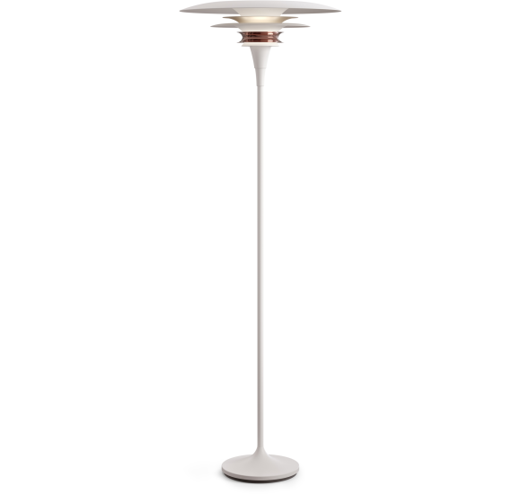 DIABLO - GULVLAMPE Ø50 - MAT HVID/ ROSE SILVER