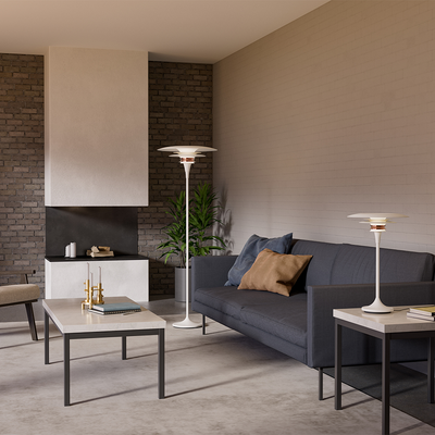 DIABLO GULVLAMPE Ø50 MAT HVID/ ROSE SILVER