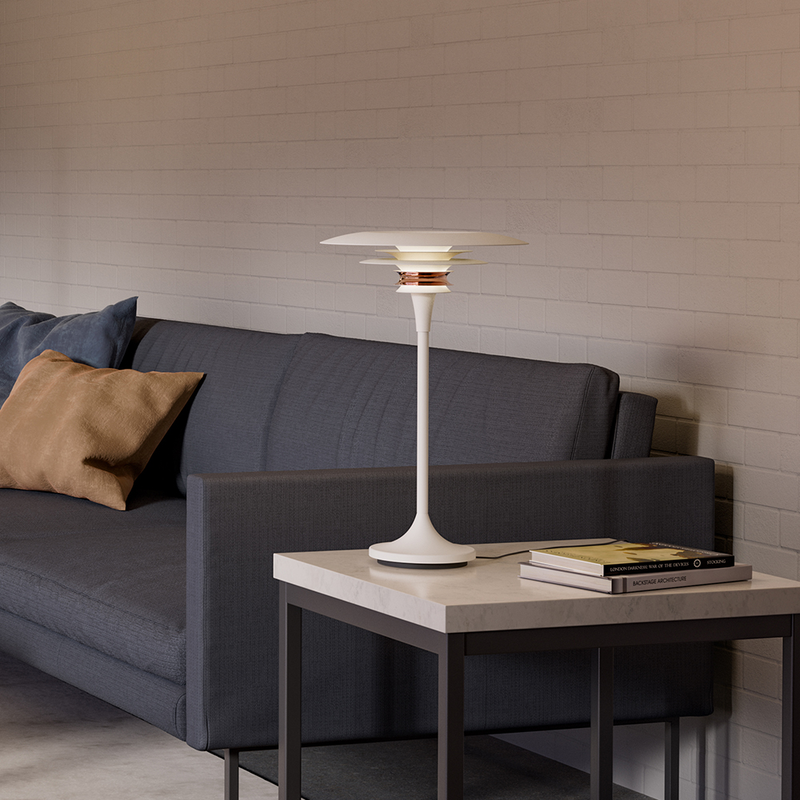 DIABLO BORDLAMPE Ø30 MAT HVID/ROSE SILVER