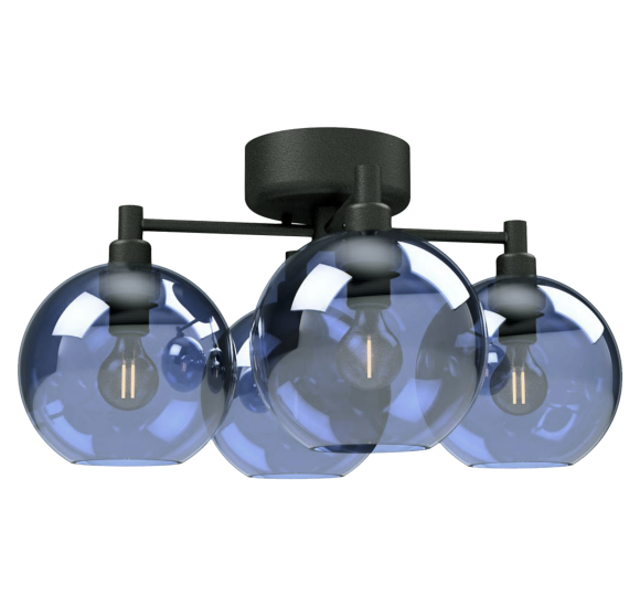 GLORIA LOFTSLAMPE Ø46 SORT/BLÅ GLAS