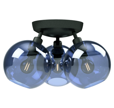 GLORIA LOFTSLAMPE Ø33 SORT/BLÅ GLAS