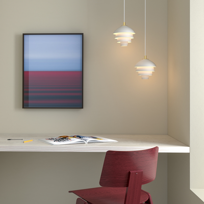 VALENCIA PENDEL Ø18 MAT HVID/MESSING