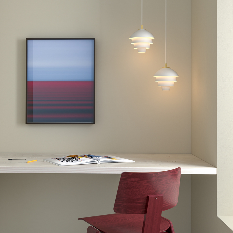 VALENCIA PENDEL Ø18 MAT HVID/MESSING